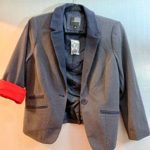 Navy Blue Polka Dot Blazer